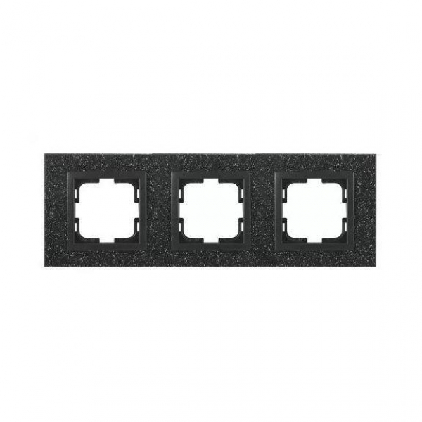 Рамка 3-постовая Mono Electric Style Granit чёрный гранит 107-610000-162 Рамка 3-постовая Mono Electric Style Granit чёрный гранит 107-610000-162