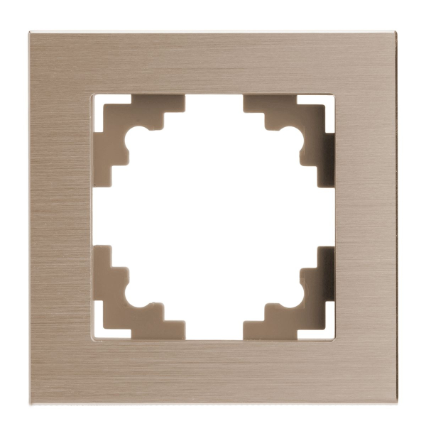 Рамка 1-местная, металл, STEKKER, MFR00-7001-02, серия Катрин, шампань 50010
