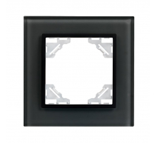 Минск Рамка 1-местная стеклянная черная EKF Basic ERM-G-401-70