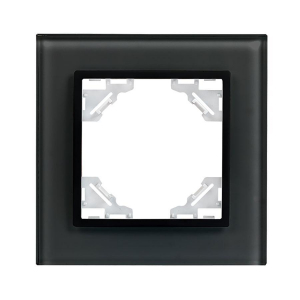 Минск Рамка 1-местная стеклянная черная EKF Basic ERM-G-401-70