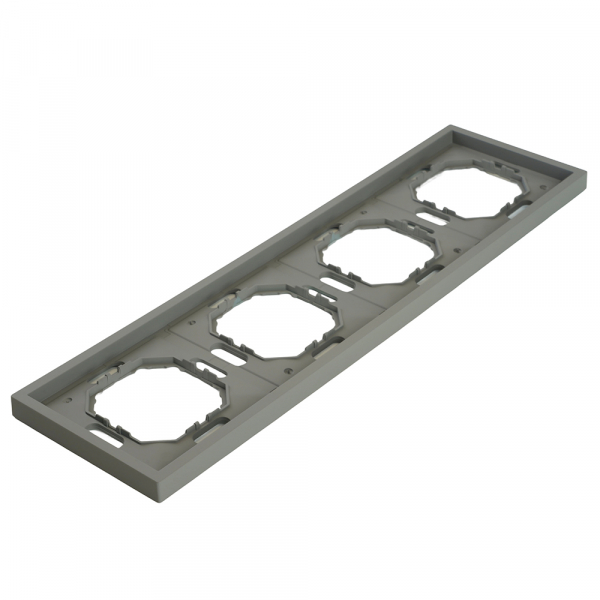 Рамка STEKKER, PFR00-5004-10 4-местная, серия Эмили, платиново-серый, soft touch 49965 Рамка STEKKER, PFR00-5004-10 4-местная, серия Эмили, платиново-серый, soft touch 49965