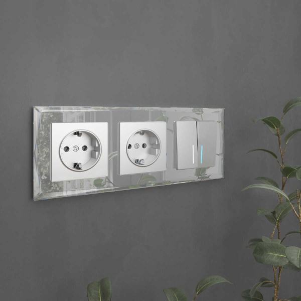 Рамка на 3 поста Werkel Diamant зеркальный W0031220 4690389158834