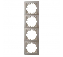 Рамка 4-ая вертикальная Lezard Mira белый жемчуг 701-3000-154