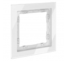 Рамка стеклянная Voltum S70 на 1 пост, (белый, стекло) VLS110101