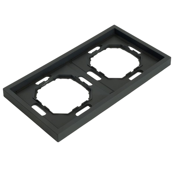 Рамка STEKKER, PFR00-5002-05 2-местная, серия Эмили, черный уголь, soft touch 49859