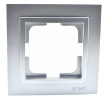 Рамка 1-постовая Mono Electric Despina серебро 102-210000-160