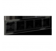 Рамка стеклянная Voltum S70 на 5 постов, (черный,стекло) VLS110508