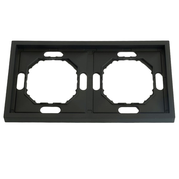 Рамка STEKKER, PFR00-5002-05 2-местная, серия Эмили, черный уголь, soft touch 49859