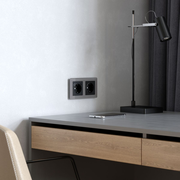 Рамка Werkel Acrylic на 2 поста графит W0022704 4690389184864