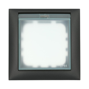 Рамка LK Studio универсальная защитная с крышкой для выключателей и розеток (черный бархат) 869108-1