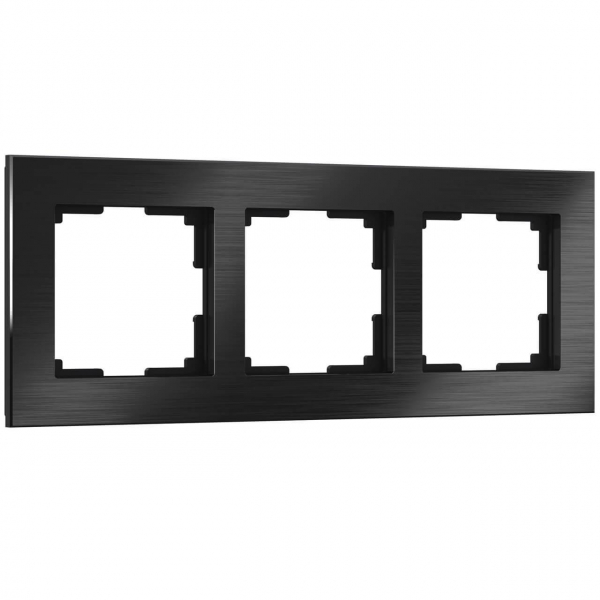 Рамка Werkel Aluminium на 3 поста черный алюминий W0031708 4690389158100 Рамка Werkel Aluminium на 3 поста черный алюминий W0031708 4690389158100