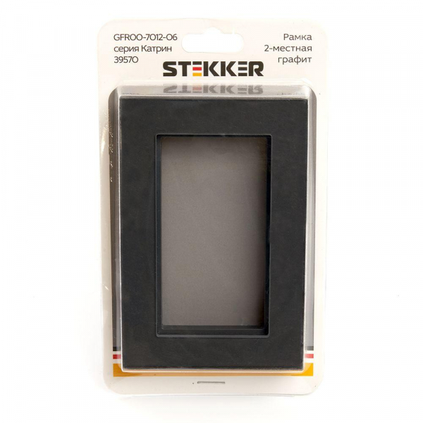 Рамка 2-модульная Stekker Катрин графит GFR00-7012-06 39570 Рамка 2-модульная Stekker Катрин графит GFR00-7012-06 39570