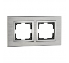Рамка 2-постовая Mono Electric Style Aluminium серебро 107-800000-161