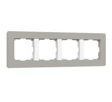 Рамка Werkel Split на 4 поста дымчатый/белый W0043067 4690389206108