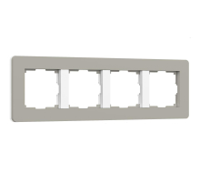 Рамка Werkel Split на 4 поста дымчатый/белый W0043067 4690389206108