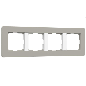 Рамка Werkel Split на 4 поста дымчатый/белый W0043067 4690389206108