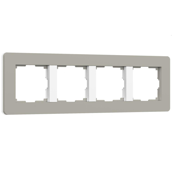 Рамка Werkel Split на 4 поста дымчатый/белый W0043067 4690389206108