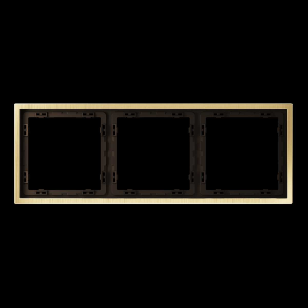 Рамка металлическая на 3 поста, S70 Metal (латунь) Voltum VLSM120309