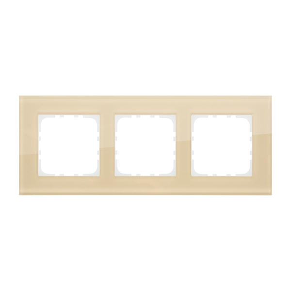 Рамка LK Studio 3-постовая, натуральное стекло (кремовый) LK80 844317-1