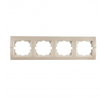 Рамка 4-ая горизонтальная Lezard Deriy белый жемчуг 702-3000-149