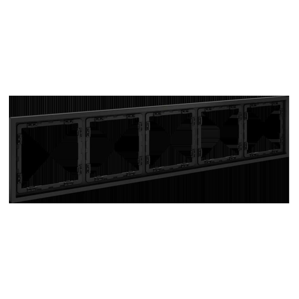 Рамка пластиковая Voltum S70 на 5 постов, (черный матовый) VLS100508