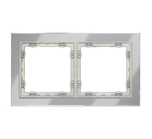Рамка стеклянная Voltum S70 на 2 поста, (сталь, стекло) VLS110205