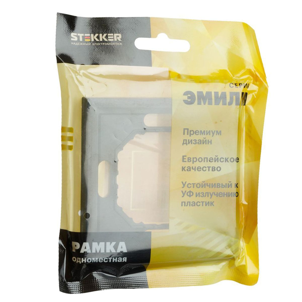 Рамка 1-постовая Stekker Эмили черный уголь PFR00-5001-05 49858