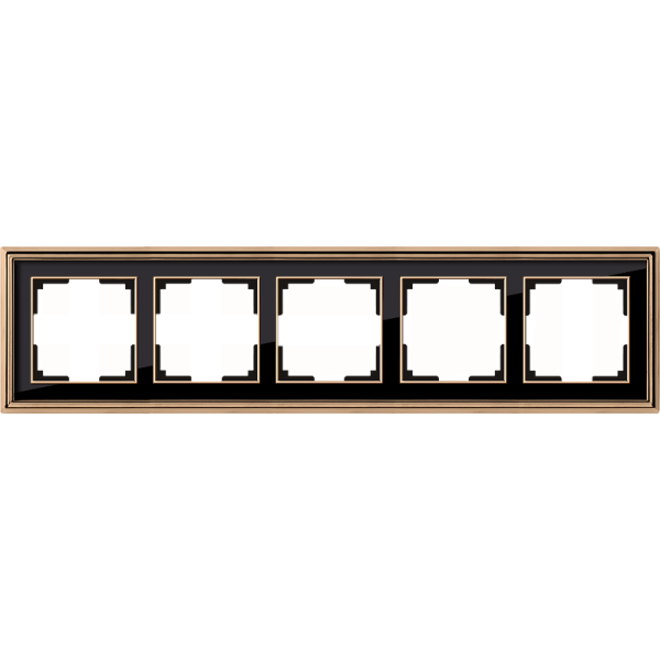 Рамка Werkel Palacio на 5 постов золото/черный WL17-Frame-05 4690389103780