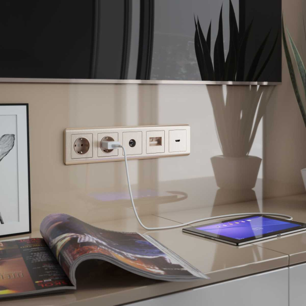 Рамка на 5 постов Werkel Stream шампань W0052111 4690389162527