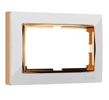 Рамка для двойной розетки Werkel Snabb белый/золото W0081933 4690389161209