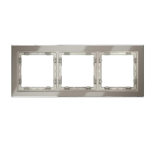 Рамка стеклянная Voltum S70 на 3 поста, (шелк, стекло) VLS110304