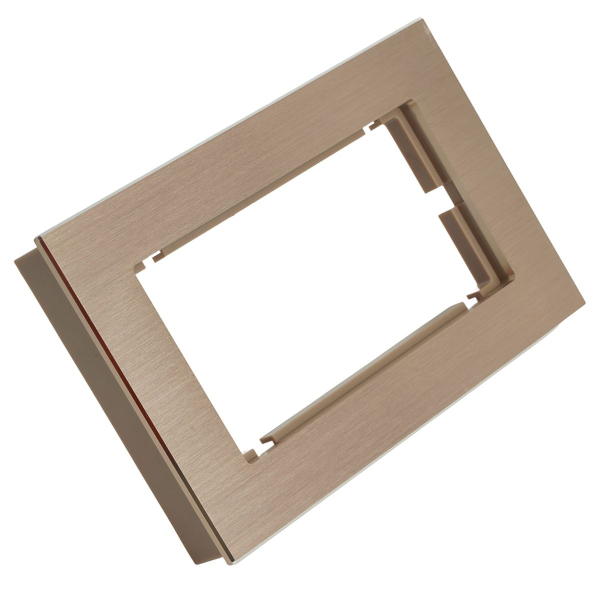 Рамка 2-местная (без перемычки), металл, STEKKER, MFR00-7012-02, серия Катрин, шампань 50030