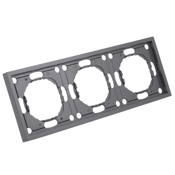 Рамка STEKKER, PFR00-5003-10  3-местная, серия Эмили, платиново-серый, soft touch 49964