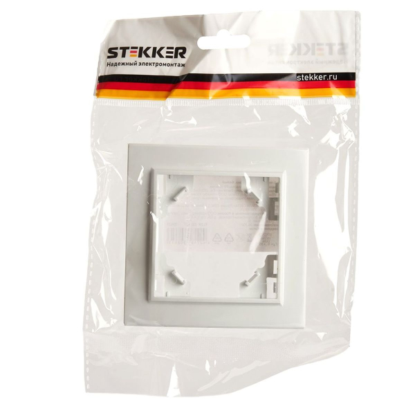 Рамка 1-постовая Stekker Эрна белый PFR00-9001-01 39623