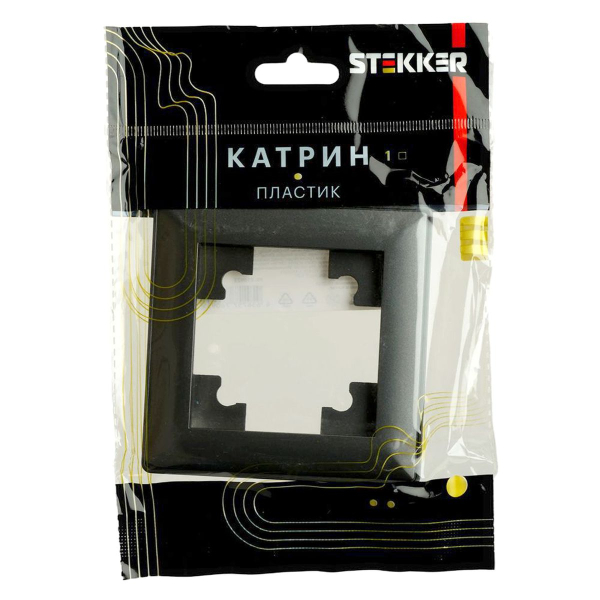 Рамка 1-местная Stekker Катрин черный PFR00-7001-05 39812