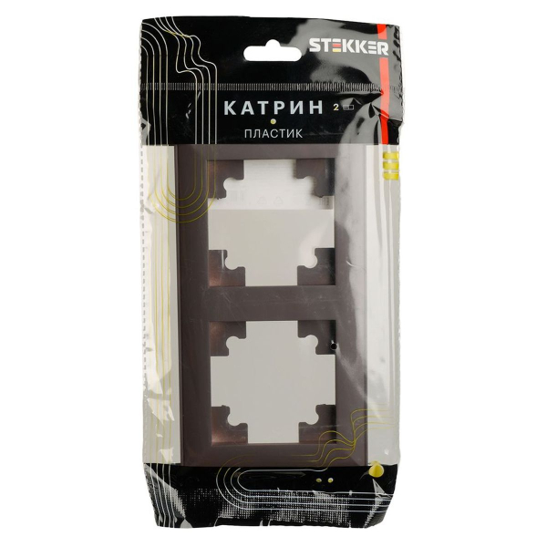 Рамка 2-постовая Stekker Катрин шоколад PFR00-7002-04 39818