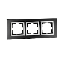 Рамка 3-постовая Mono Electric Style Glass чёрное стекло 107-720000-162