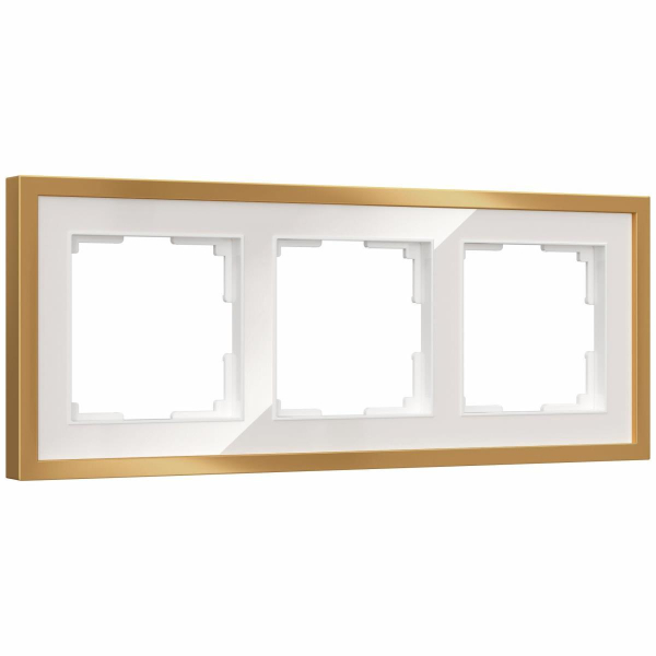 Рамка Werkel Baguette на 3 поста белый/золотистая латунь W0032853 a072284