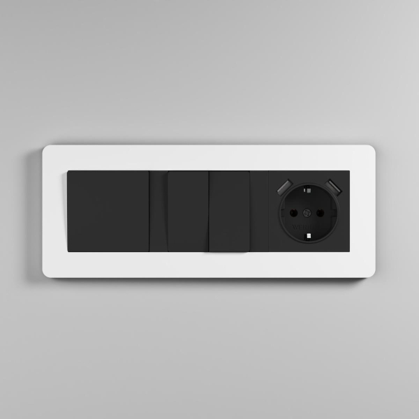 Рамка Werkel Split на 3 поста белый/черный W0033068 4690389208232