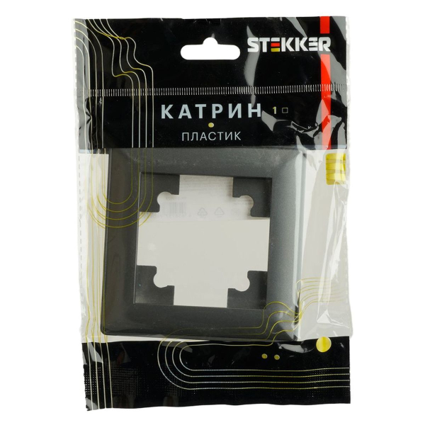 Рамка 1-постовая Stekker Катрин графит PFR00-7001-06 39807