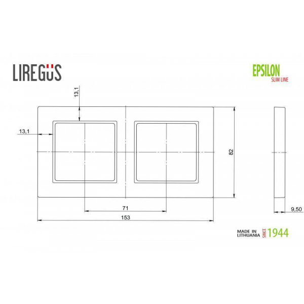 Рамка 2-постовая Liregus Epsilon шампань 28-3222 Рамка 2-постовая Liregus Epsilon шампань 28-3222