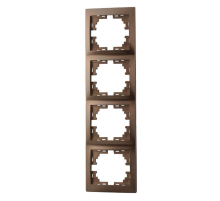 Рамка 4-ая вертикальная Lezard Mira коричневая 701-3100-154