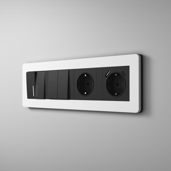 Рамка Werkel Split на 4 поста белый/черный W0043068 4690389208249