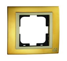 Рамка 1-постовая Mono Electric Chrome золото 106-440000-160