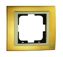 Рамка 1-постовая Mono Electric Chrome золото 106-440000-160