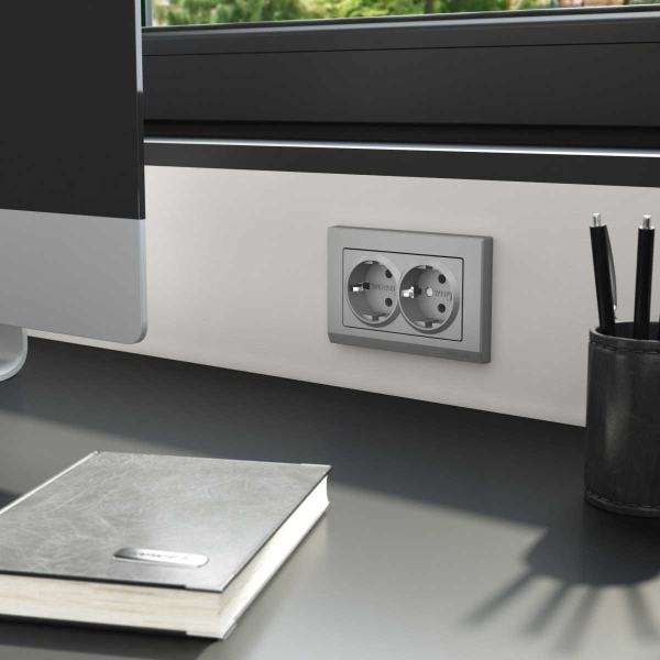 Рамка Werkel Stark для двойной розетки серебро W0081865 4690389194986