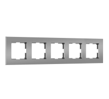 Рамка Werkel Slab на 5 постов серебро/софт W0052965 4690389207952
