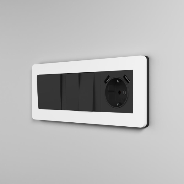 Рамка Werkel Split на 3 поста белый/черный W0033068 4690389208232