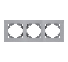Рамка 3-местная, металл, STEKKER, MFR00-7003-03, серия Катрин, серебро 50019