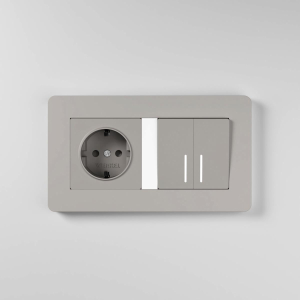 Рамка Werkel Split на 2 поста дымчатый/белый W0023067 4690389206061
